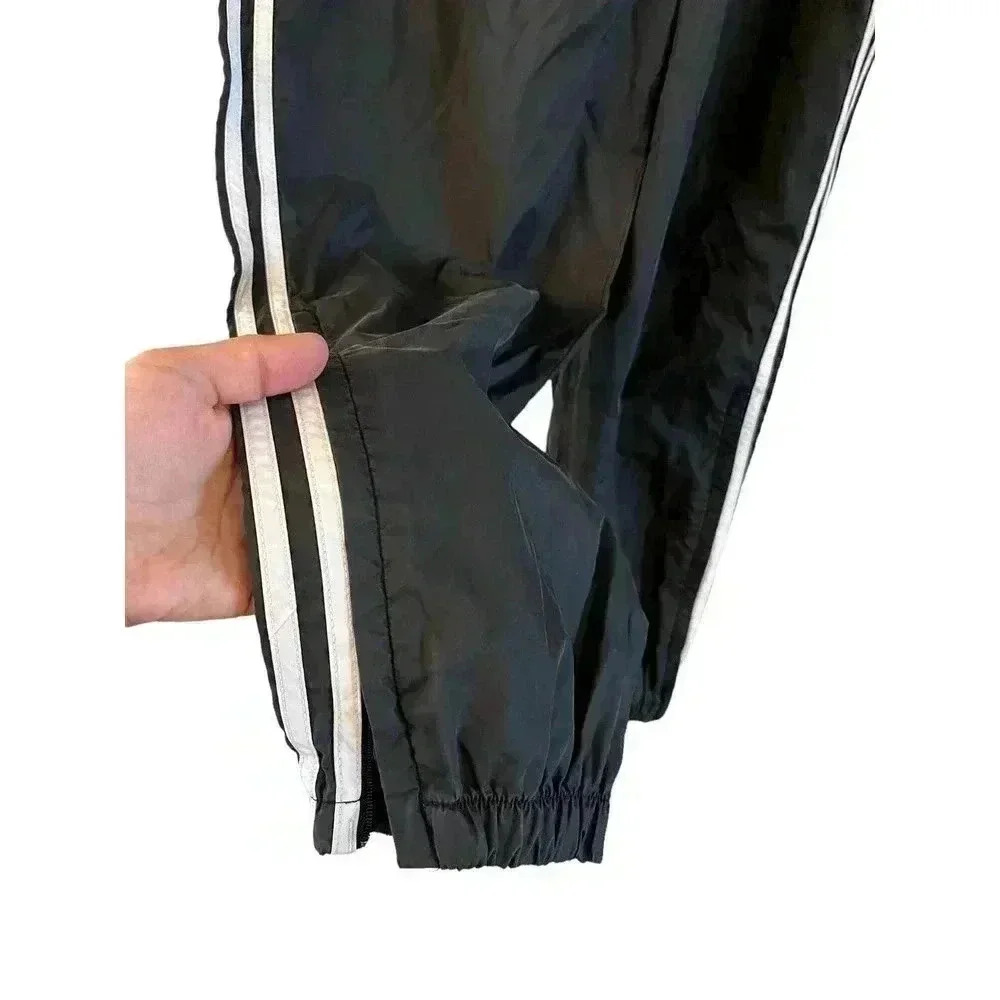 Vintage Adidas Men’s Track Pants Windbreaker 3 Stripes Zip Ankles Size Large - Picture 3 of 6